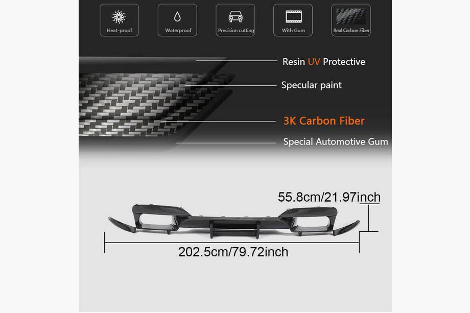 BMW 6 Series F12/F13/F06 2011-2018 Diffuseur de Pare-chocs Arrière FRP V7 (pour M6) Photo 6