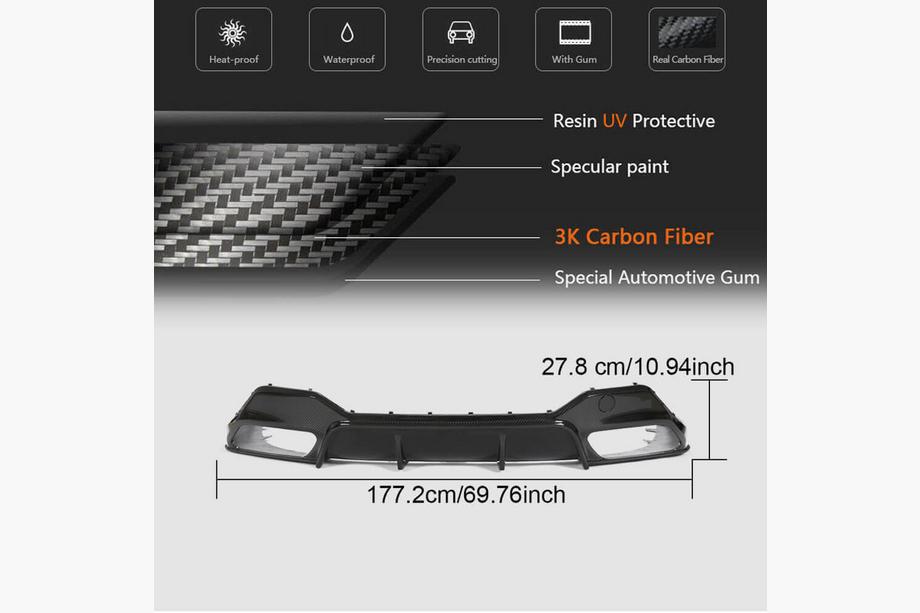 BMW 8 Series G14/G15/G16 2018- Diffuseur Arriere V2 pour G14/G15 M-Sport, Carbone Photo 6