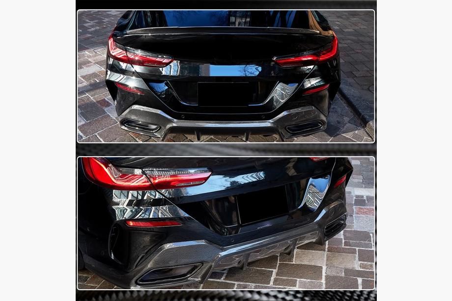 BMW 8 Series G14/G15/G16 2018- Diffuseur de Pare-Chocs Arrière V2 (pour G16 M-Sport, Carbone) Photo 5