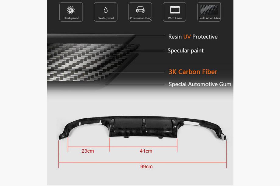 BMW 3 Series F30/F31 2012-2019 Diffuseur Arrière V8 (pour F80, Carbone) Photo 6