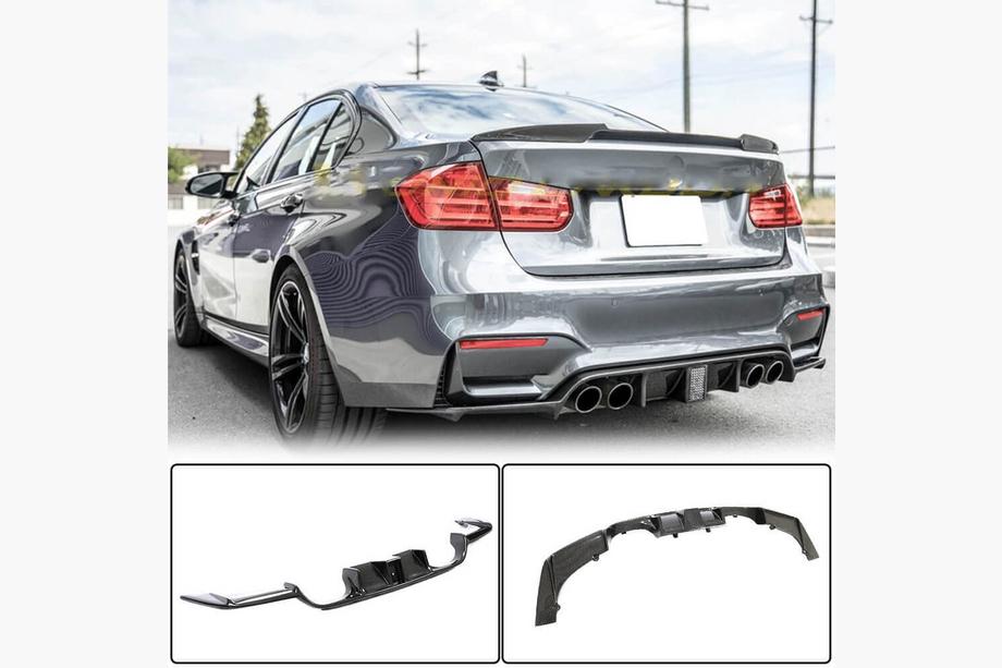 BMW 3 Series F30/F31 2012-2019 Diffuseur de Pare-chocs Arrière V13 (pour F80, Carbone) Image