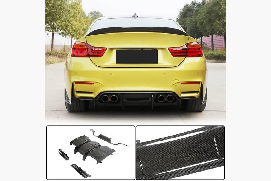 BMW 4 Series F32/F33/F36 2012-2020 Diffuseur de Pare-chocs Arrière V1 pour F82/F83, Carbone Photo 1