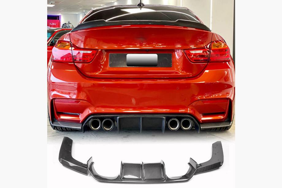 BMW 4 Series F32/F33/F36 2012-2020 Diffuseur Arriere V6 (pour F82/F83, Carbone) Image