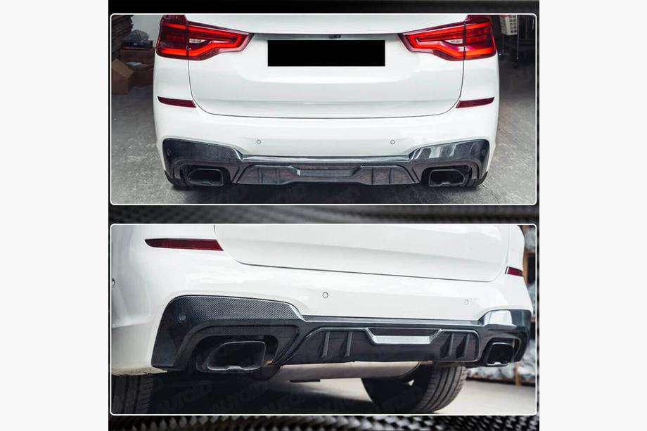 BMW X3 G01 2018- Diffuseur de pare-chocs arrière (pour M-Sport d'origine 2018-2021, Carbone) Photo 4