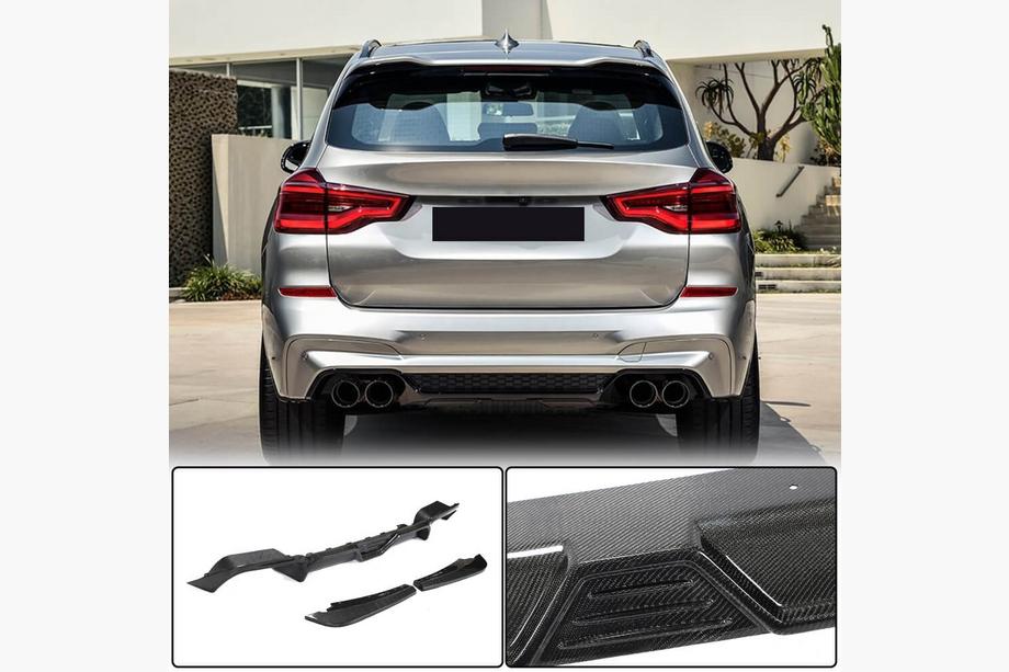 BMW X3 G01 2018- Diffuseur de pare-chocs arrière V2 (pour F97 2018-2021, Carbone) Photo 1