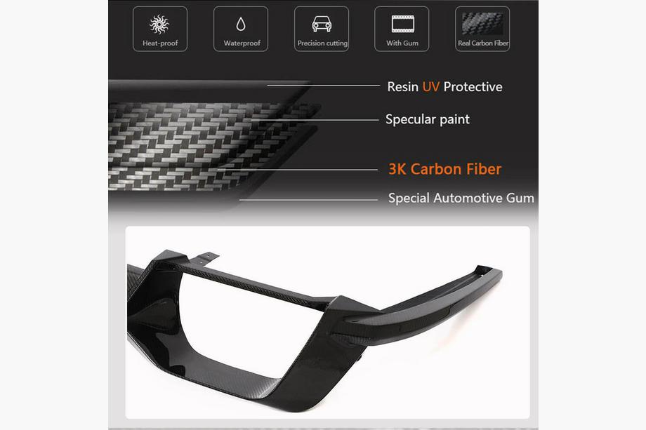 BMW X4 G02 2018- Diffuseur de Pare-chocs Arrière (pour F98 2018-2021, Carbone) Photo 5