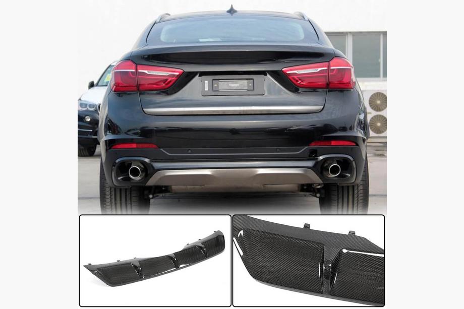 BMW X6 F16 2014-2019 Diffuseur de pare-chocs arrière V1 (pour Base, Carbone) Image