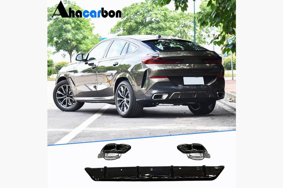 BMW X6 G06 2019–2027 Diffuseur de Pare-chocs Arrière ABS (pour M-Sport, 2023+) Image