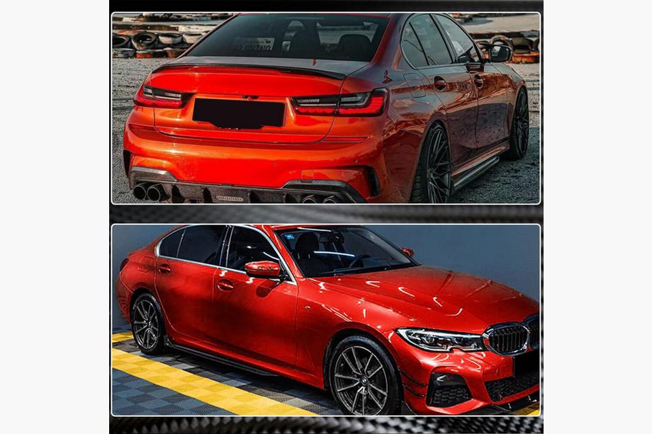 BMW 3 Series G20/G21 2018- Extensions de bas de caisse V3 (pour G20 M-Sport, carbone) Photo 3