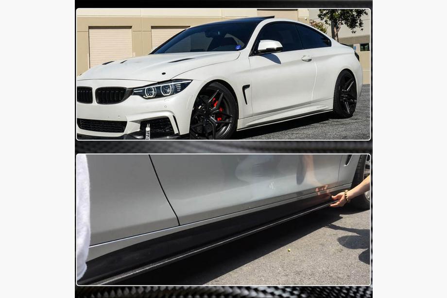 BMW 4 Series F32/F33/F36 2012-2020 Extensions de bas de caisse V2 (pour F32/F33 M-Sport, Carbone) Photo 4