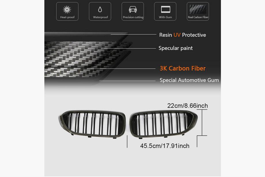 BMW Série 5 G30/G31 2017–2023 Calandres M-Look V2 (2017-2020, Carbone) Photo 5