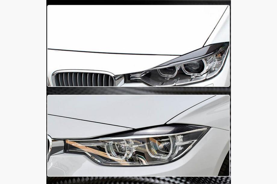 BMW 3 Series F30/F31 2012-2019 Cils de Phares V2 (pour F30, Carbone) Photo 9
