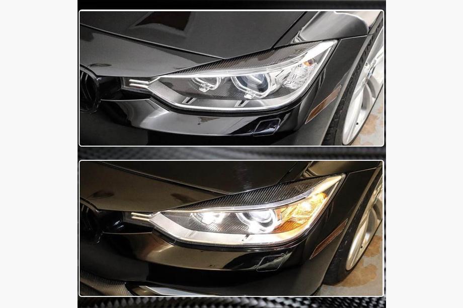 BMW 3 Series F30/F31 2012-2019 Cils de Phares V2 (pour F30, Carbone) Photo 10