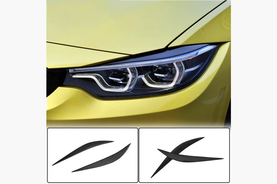 BMW 3 Series F30/F31 2012-2019 Cils de phares V1 (pour F80, Carbone) Photo 1