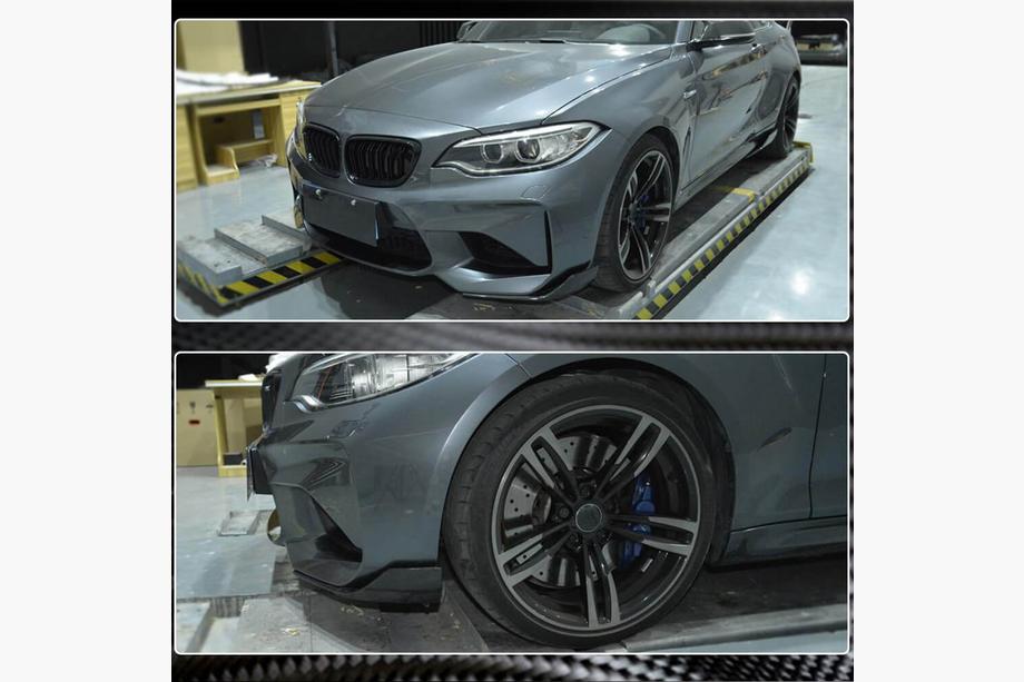 BMW 2 Series F22/F23 2014-2021 Extensions Flap de Pare-chocs Avant (pour F87 M2/M2C, Carbone) Photo 4