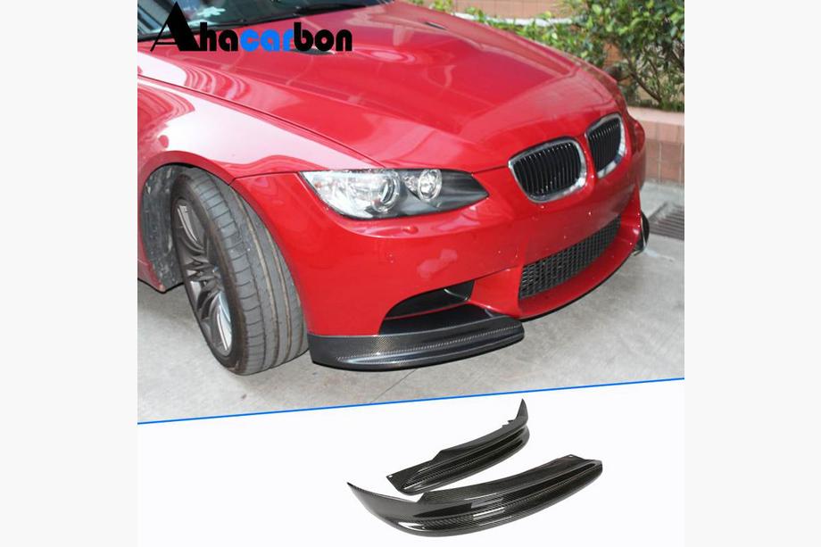 BMW 3 Series E90/E91 2005-2011 Extensions Flap de Pare-chocs Avant (pour E90 2008-2011 Base, Carbone) Image