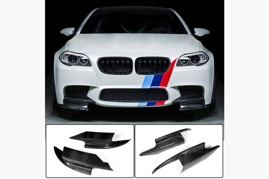 BMW 5 Series F10/F11 2010–2016 Extensions Flap de Pare-chocs Avant (pour F10 M5, Carbone) Photo 1