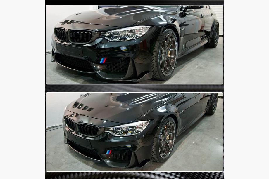 BMW 3 Series F30/F31 2012-2019 Lame avant Flap V2 pour pare-chocs (pour F80, Carbone) Photo 4