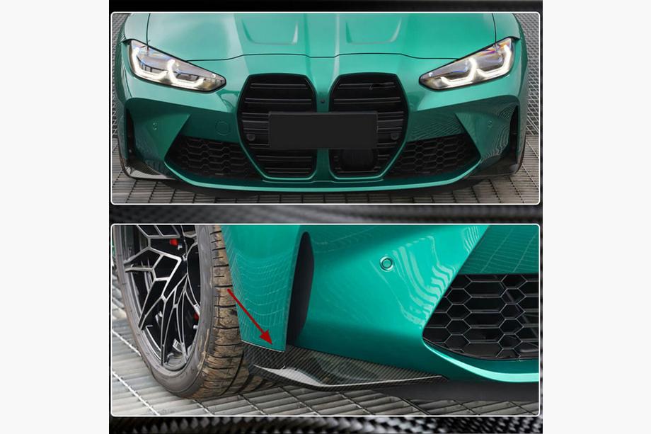 BMW 3 Series G20/G21 2018- Extensions Flap de Pare-chocs Avant (pour G80, Carbone) Photo 2
