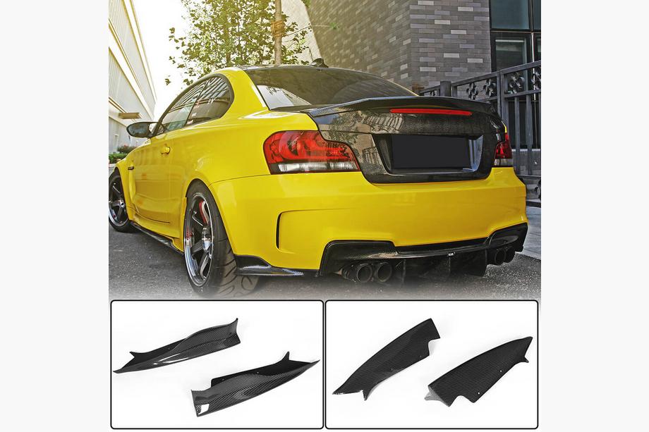 BMW 1 Series E81/E82/E87/E88 2004-2011 Extensions Flap de Pare-chocs Arrière (pour E82 1M, Carbone) Image
