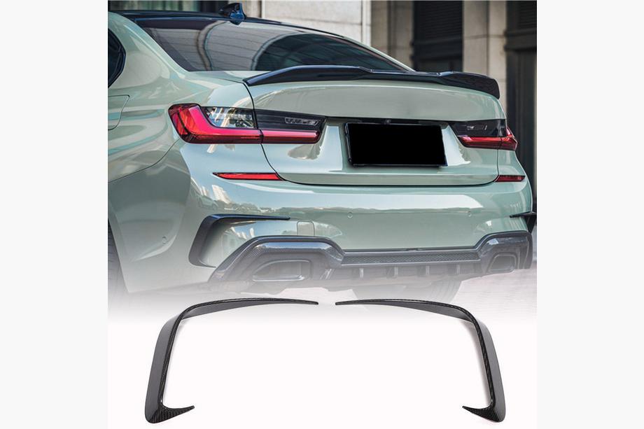BMW 3 Series G20/G21 2018- Extensions Flap de Pare-chocs Arrière (pour M-Sport 2018-2022, Carbone) Photo 1