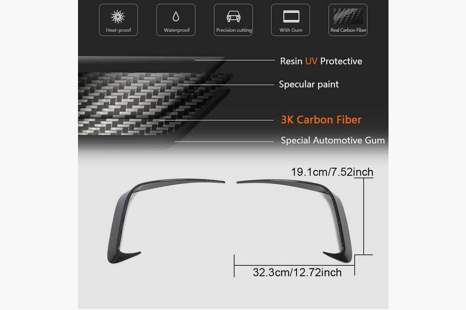 BMW 3 Series G20/G21 2018- Extensions Flap de Pare-chocs Arrière (pour M-Sport 2018-2022, Carbone) Photo 7