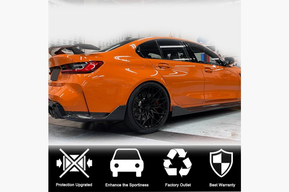 BMW 3 Series G20/G21 2018- Extension de pare-chocs arrière Flap V2 (pour G80, Carbone) Photo 2