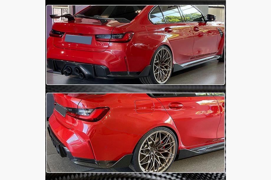 BMW 3 Series G20/G21 2018- Extension de pare-chocs arrière Flap V2 (pour G80, Carbone) Photo 3