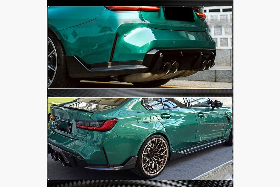 BMW 3 Series G20/G21 2018- Extension de pare-chocs arrière Flap V2 (pour G80, Carbone) Photo 4