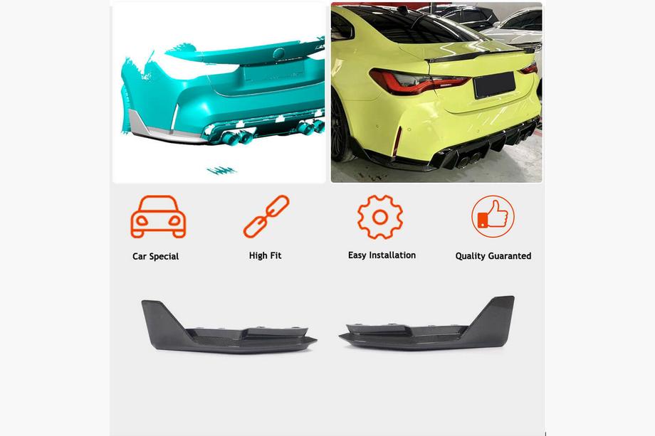 BMW 4 Series G22/23/26 2020- Extensions de pare-chocs arrière Flap V2 (pour G82/G83) Photo 2