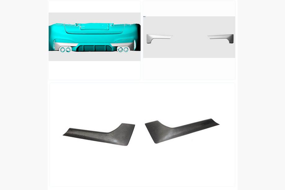 BMW Série 5 G30/G31 2017–2023 Flaps de pare-chocs arrière en carbone (pour M-Sport/M5 F90, Carbone) Photo 2