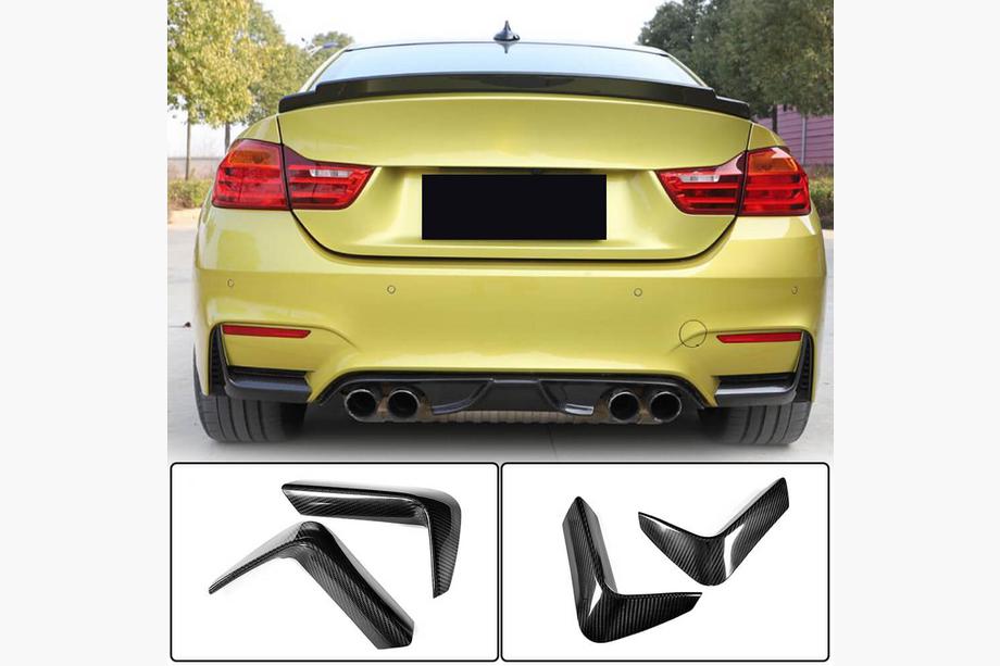 BMW 4 Series F32/F33/F36 2012-2020 Extensions de pare-chocs arrière Flap V1 (pour F82/F83, Carbone) Photo 1