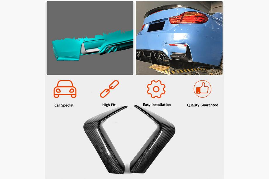 BMW 4 Series F32/F33/F36 2012-2020 Extensions de pare-chocs arrière Flap V1 (pour F82/F83, Carbone) Photo 2