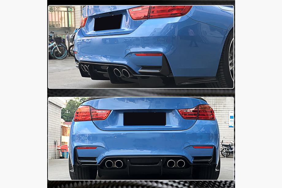 BMW 4 Series F32/F33/F36 2012-2020 Extensions de pare-chocs arrière Flap V1 (pour F82/F83, Carbone) Photo 4