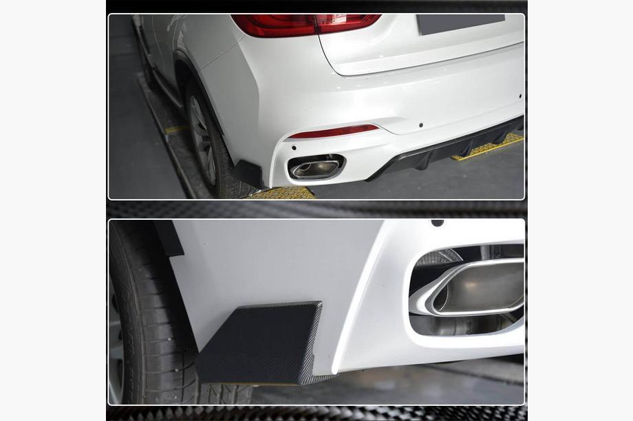 BMW X6 F16 2014-2019 Couvre Pare-chocs Arrière Flap (pour M-Sport, Carbone) Photo 4