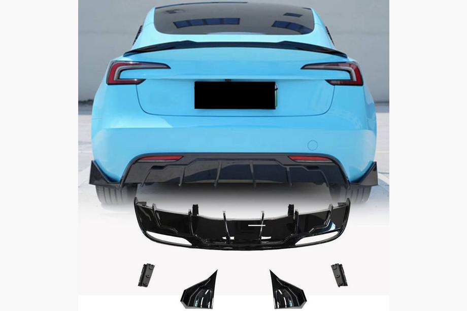 Tesla Model 3 2017- Diffuseur de Pare-chocs Arrière ABS V6 Image