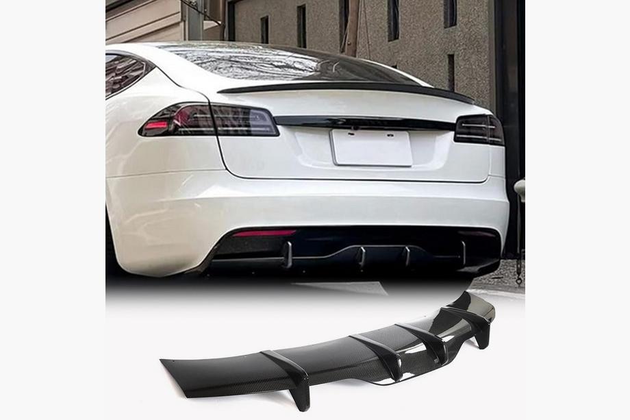 Tesla Model S 2012– Diffuseur arrière pour Plaid 2021+ (Carbone) Photo 1