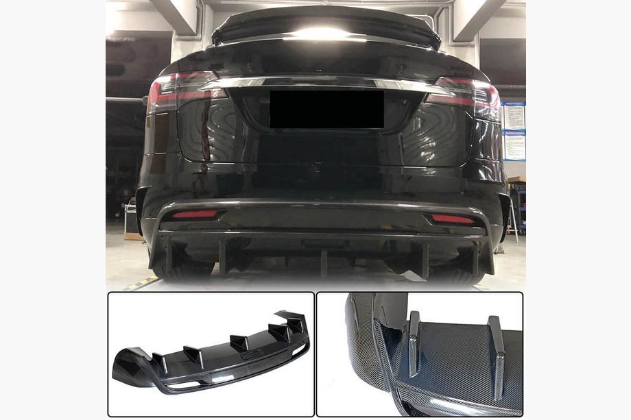 Tesla Model X 2015- Diffuseur de Pare-chocs Arrière Carbone V3 (2016-2020) Image