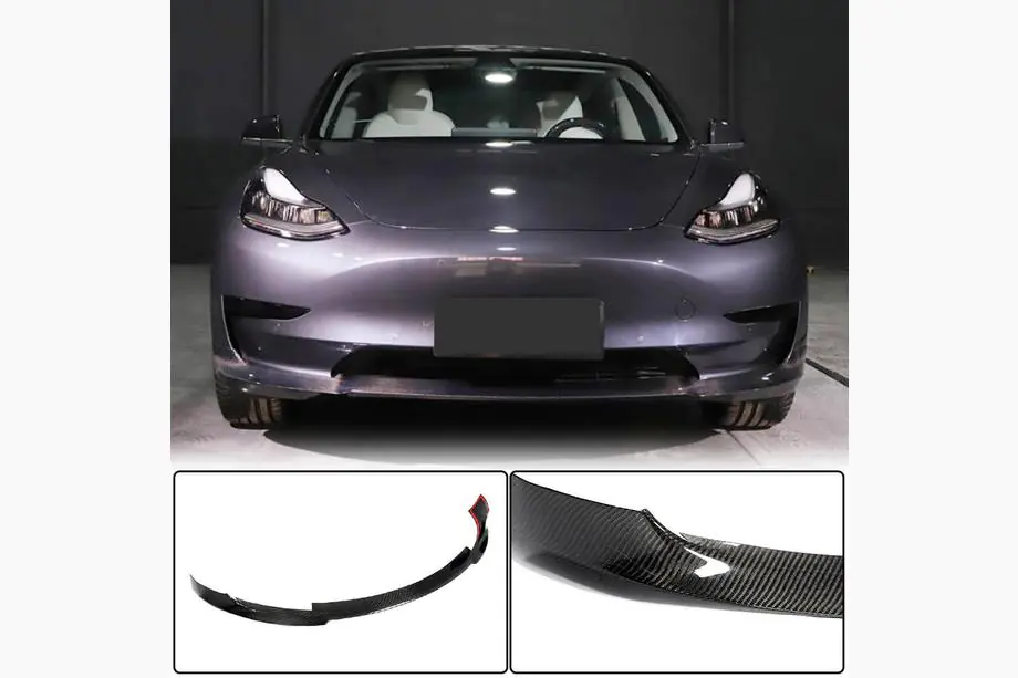 Tesla Model 3 2017- Lame Avant Lip V7 (2017-2023, Carbone) Photo 1