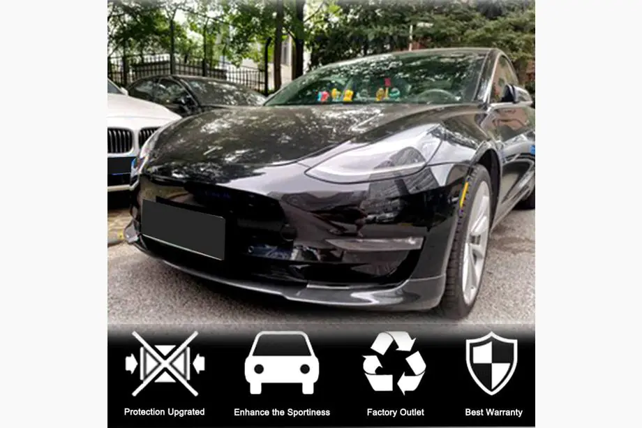 Tesla Model 3 2017- Lame Avant Lip V7 (2017-2023, Carbone) Photo 2
