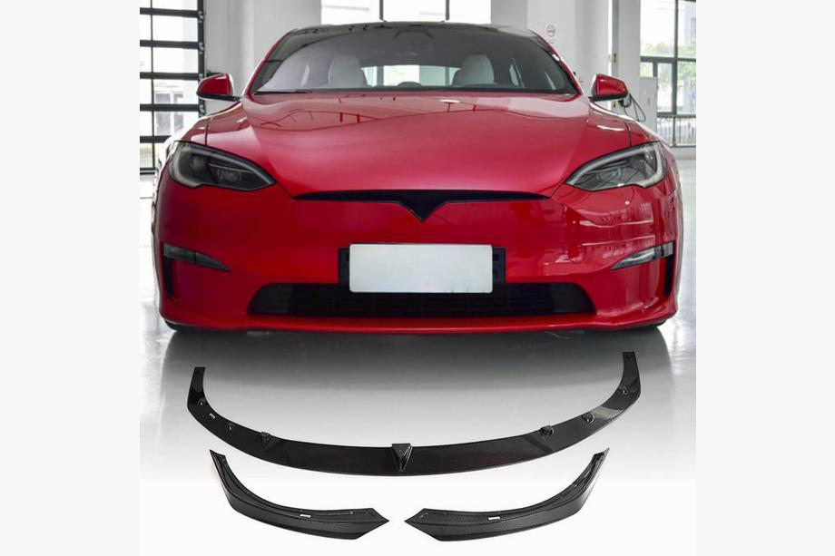 Tesla Model S 2012– Lame Avant Lip V2 (2021+, Carbone) Photo 1