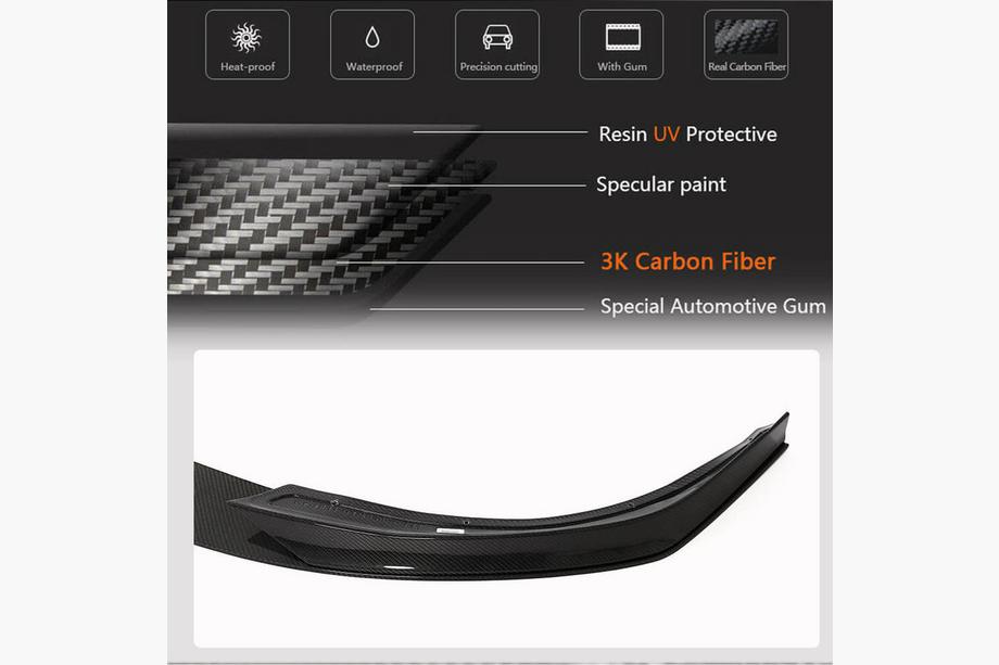 Tesla Model S 2012– Lame Avant Lip V2 (2021+, Carbone) Photo 3