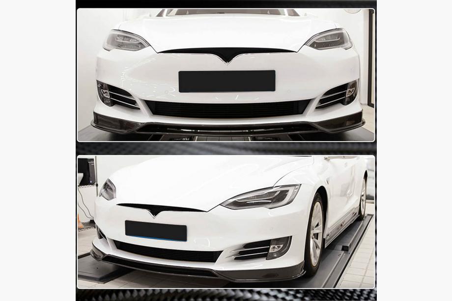 Tesla Model S 2012– Lame Avant Pare-chocs Carbone V3 (2016-2020) Photo 3