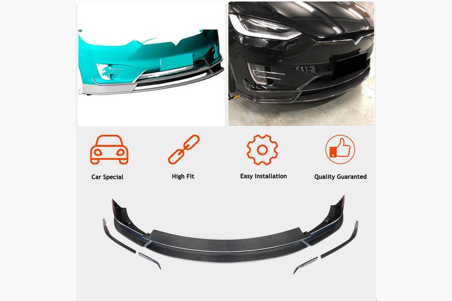 Tesla Model X 2015- Lame Pare-chocs Avant Carbone V2 (2016-2020) Photo 2