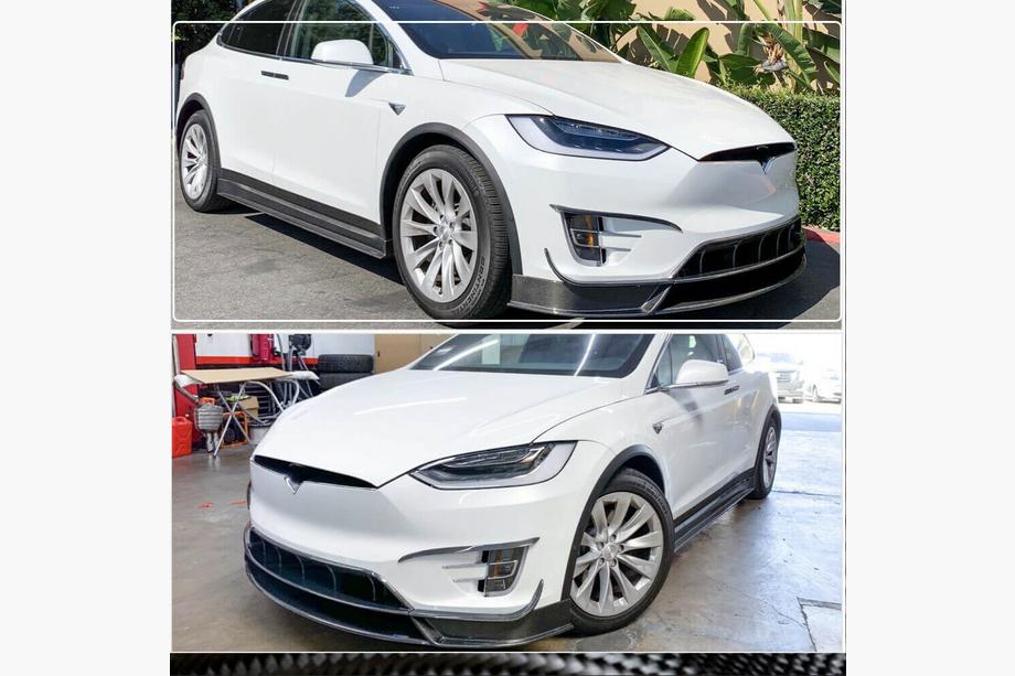 Tesla Model X 2015- Lame Pare-chocs Avant Carbone V2 (2016-2020) Photo 5
