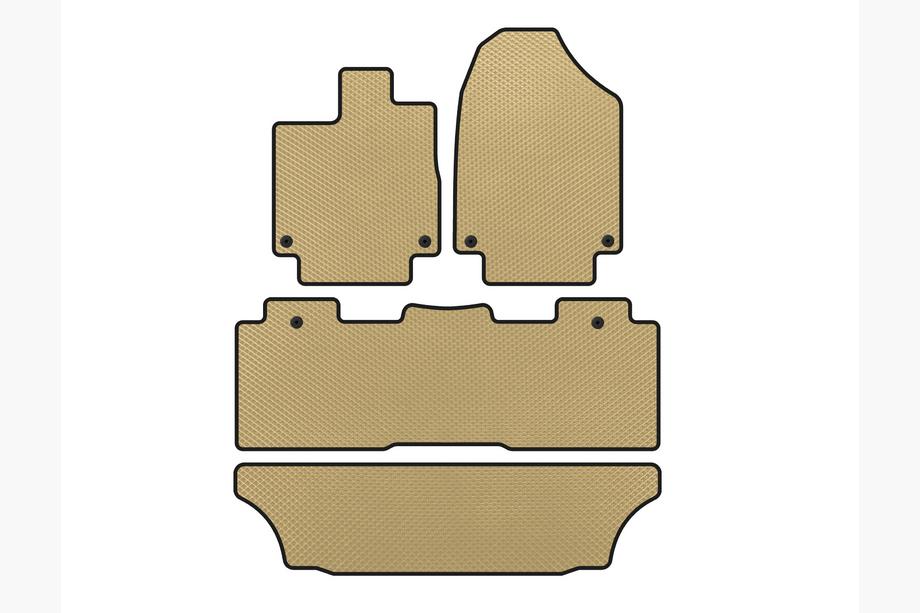 Honda Odyssey 2017– Tapis de sol EVA (3 Rangées, Beige) Image