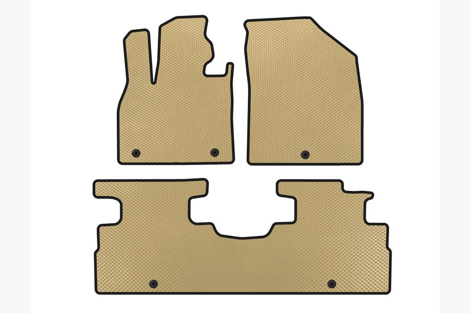 Hyundai Palisade 2018-2025 Tapis de sol EVA (2 Rangées, 7 Places, Beige) Image