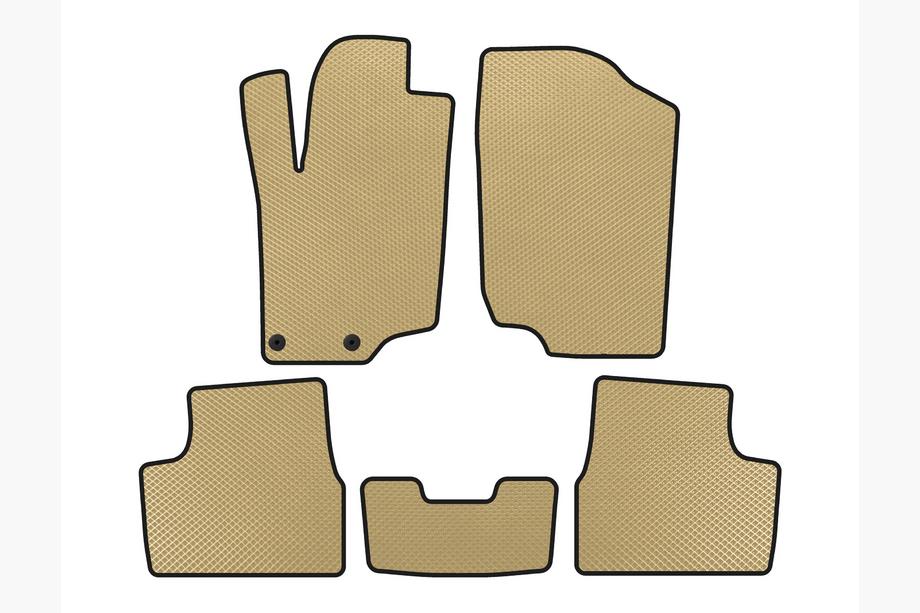 Peugeot 207 2006–2014 Tapis de sol EVA (HB, 5 Portes, Beige) Image