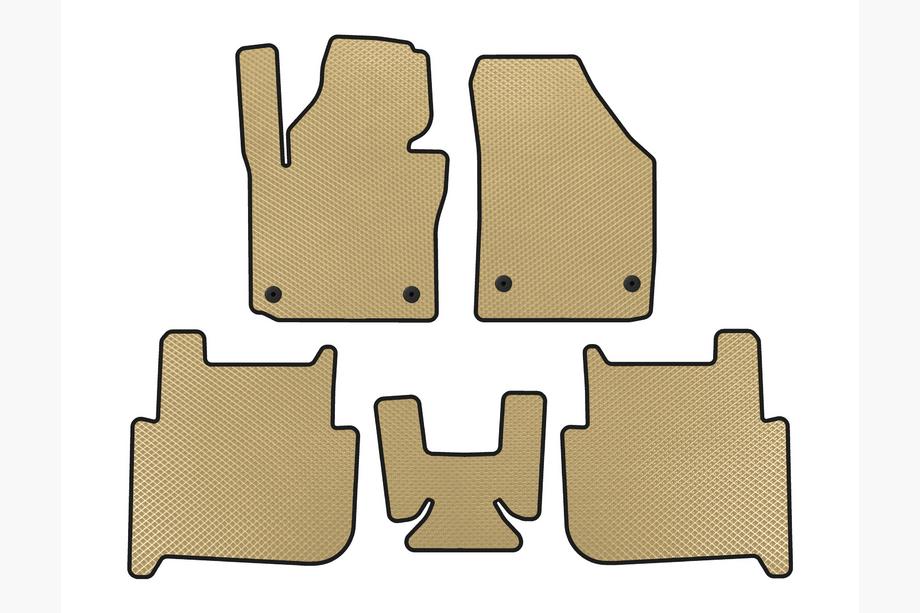Volkswagen Touran 2003-2010 Tapis de sol EVA (2 Rangées, 2006-2010, 7 Places, Beige) Image