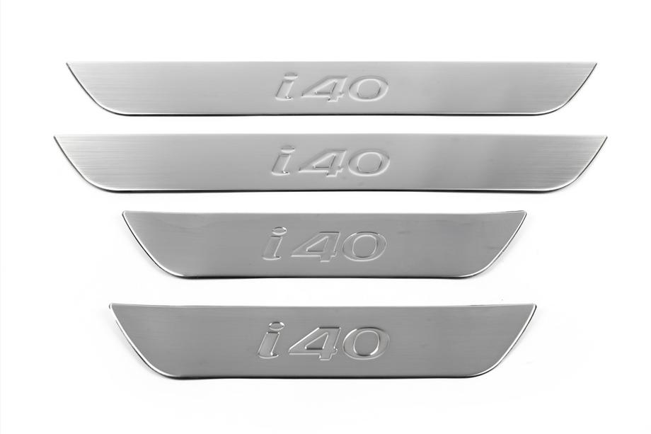 Hyundai I-40 2011-2019 Seuils de porte OmsaLine (4 pcs, inox) Photo 2